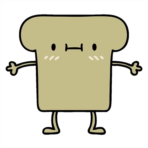 A simple looping animated cartoon of a happy slice of wholemeal bread Stock Footage 312968486