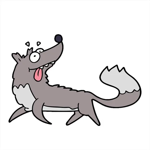 A simple looping animated cartoon hungry wolf Vidéo 312953818