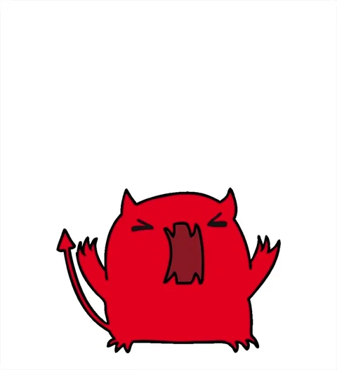 A simple looping animated cartoon illustration of a cute kawaii devil Stock Footage 312969417