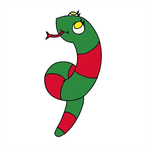 A simple looping animated cartoon illustration kawaii of a cute snake Stock Footage 312990191