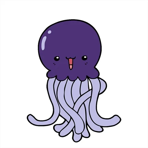 A simple looping animated cartoon jellyfish Stock Footage 312964052