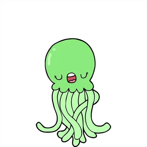 A simple looping animated cartoon jellyfish Stock Footage 312968306