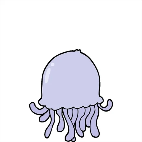 A simple looping animated cartoon jellyfish Stock Footage 312972479