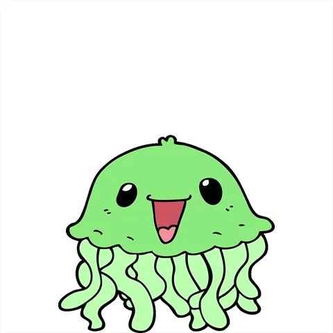 A simple looping animated cartoon jellyfish Stock Footage 312973362