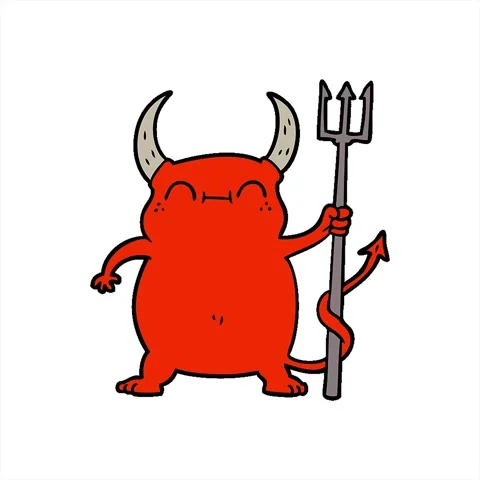 A simple looping animated cartoon little devil Stock Footage 313002357