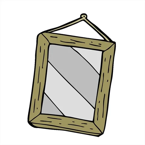 A simple looping animated cartoon mirror Video stock 312968892