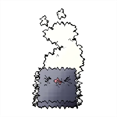 A simple looping animated cartoon overheating computer chip Stock Footage 312971627