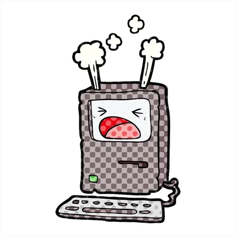 A simple looping animated cartoon overheating computer Stock Footage 312976506