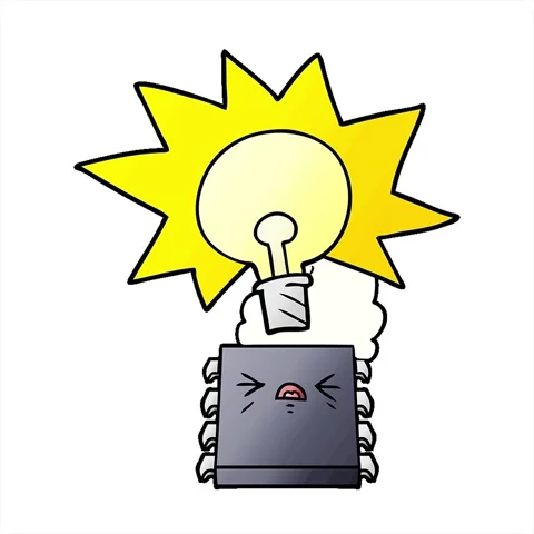 A simple looping animated cartoon overheating computer chip Stock Footage 312998362