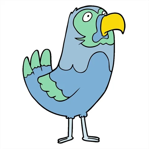A simple looping animated cartoon parrot Stock-Footage 312995612