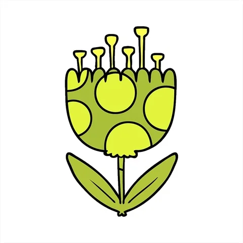 A simple looping animated cartoon patterned flower Stock Footage 312964816