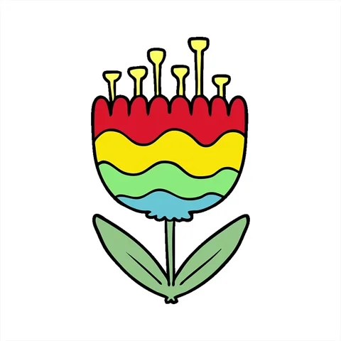 A simple looping animated cartoon patterned flower Stock Footage 312994467