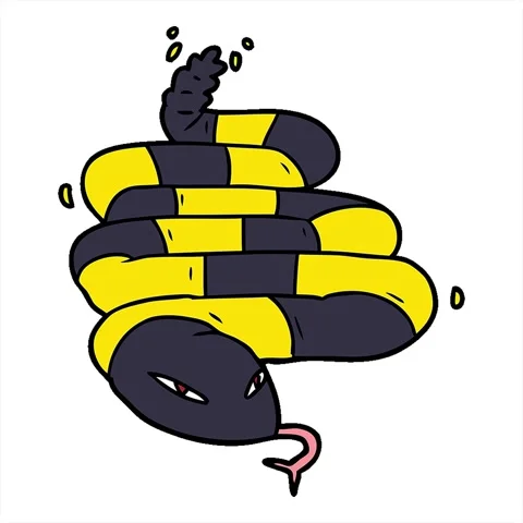 A simple looping animated cartoon poisonous snake Stock Footage 312982383
