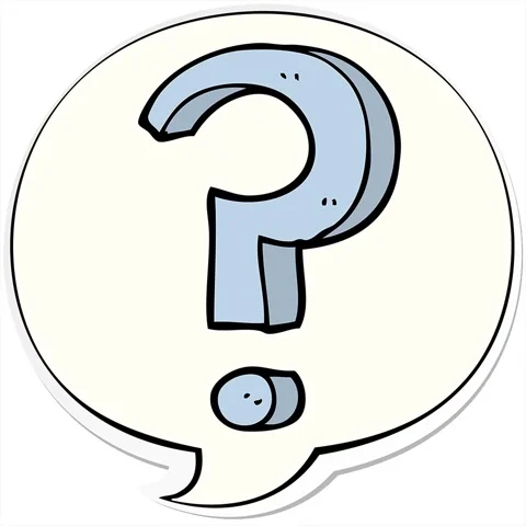 A simple looping animated cartoon question mark with speech bubble sticker Video stock 312952146
