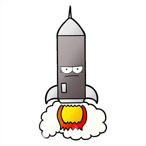 A simple looping animated cartoon rocket Stock Footage 312956897