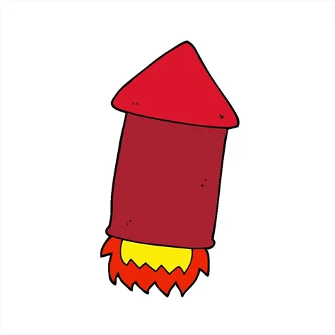 A simple looping animated cartoon rocket Stock Footage 312994553