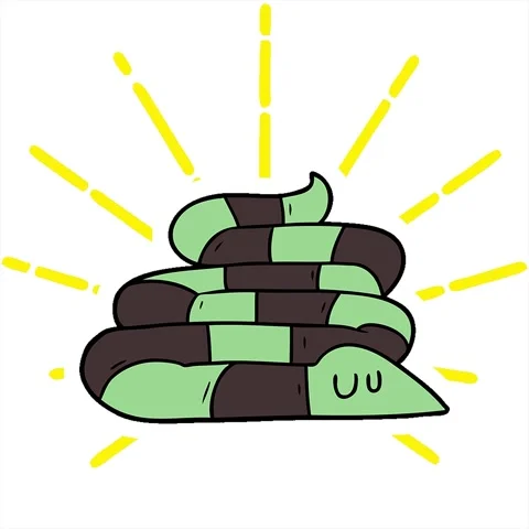 A simple looping animated cartoon sleepy snake Stock Footage 312989273