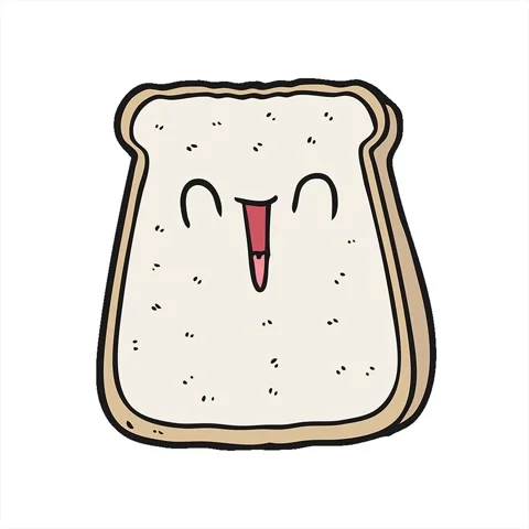 A simple looping animated cartoon slice of bread Stock Footage 312963588