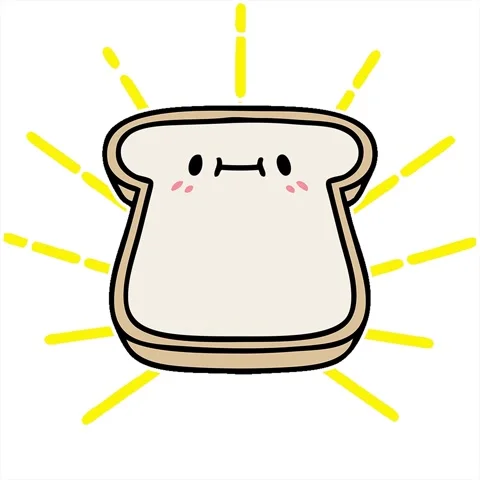 A simple looping animated cartoon slice of bread with face Stock Footage 312968259