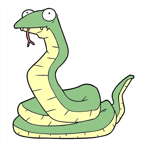 A simple looping animated cartoon snake Stock Footage 312961241