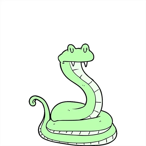 A simple looping animated cartoon snake Stock Footage 312993985