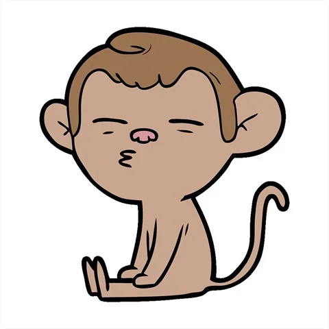 A simple looping animated cartoon suspicious monkey Video stock 312971550