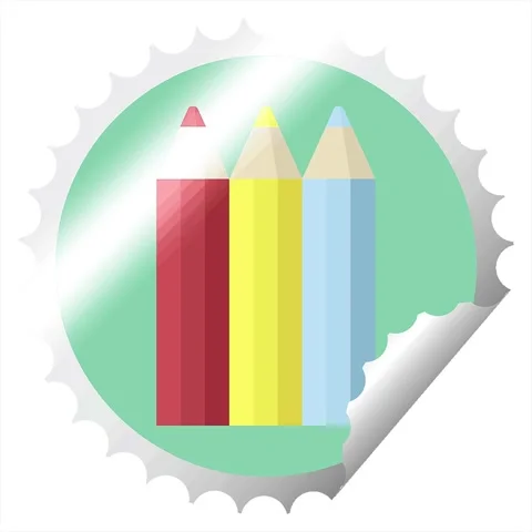 A simple looping animated color pencils graphic vector illustration round s.. Video stock 312984731