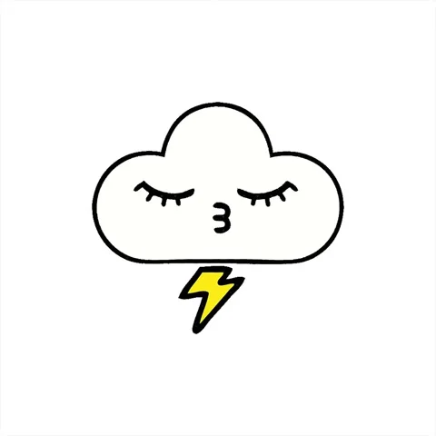 A simple looping animated comic book style cartoon of a thunder cloud Stock Footage 312965203