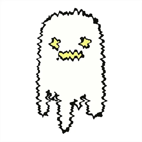 A simple looping animated comic book style cartoon spooky ghost Stock Footage 312967066