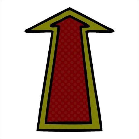 A simple looping animated comic book style quirky cartoon arrow Stock Footage 312989288