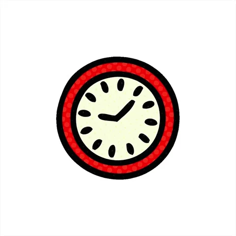 A simple looping animated comic book style cartoon of a wall clock Video stock 313000907