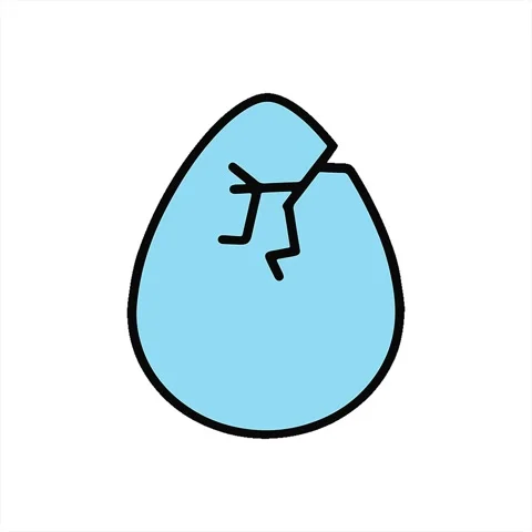 A simple looping animated cracked easter egg design Stock Footage 312964746