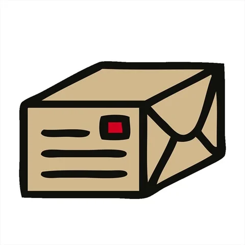 A simple looping animated cute cartoon of a paper parcel Stockbeeldmateriaal 312963743