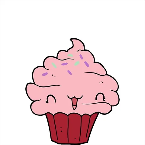 A simple looping animated cute cartoon frosted cupcake Stock Footage 312967064
