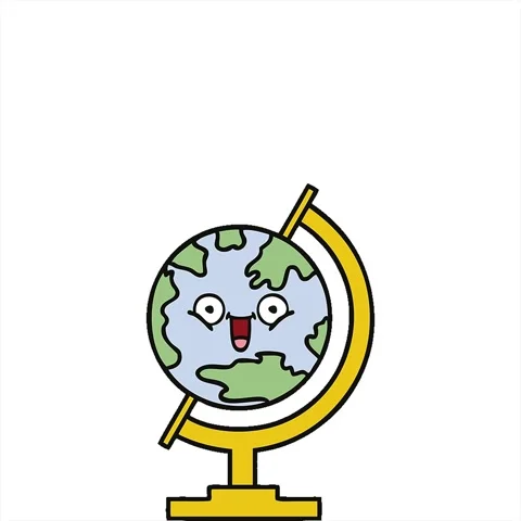 A simple looping animated cute cartoon of a globe of the world Stock Footage 313004307