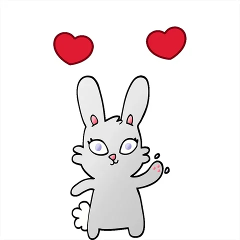 A simple looping animated cute vector gradient illustration cartoon rabbit .. Stock Footage 312980372