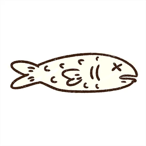 A simple looping animated Dead Fish Chalk Drawing Stock Footage 312965939