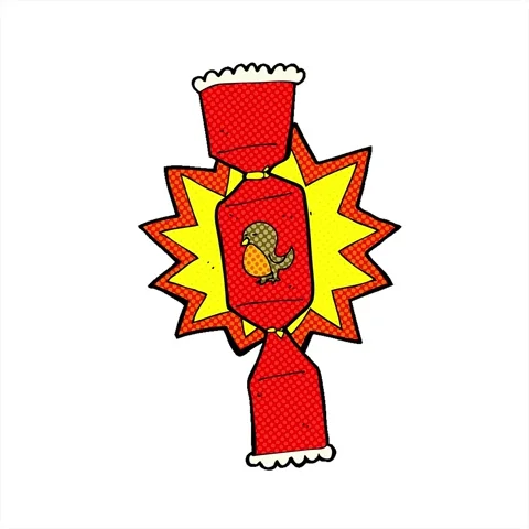 A simple looping animated exploding christmas cracker cartoon 스톡 동영상 312991007