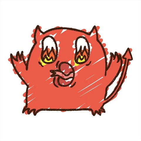 A simple looping animated Flaming Imp Chalk Drawing Stock Footage 312968516