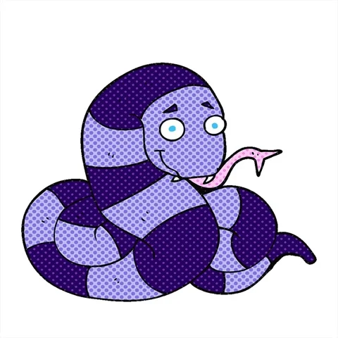 A simple looping animated freehand drawn cartoon snake Stock Footage 312998792
