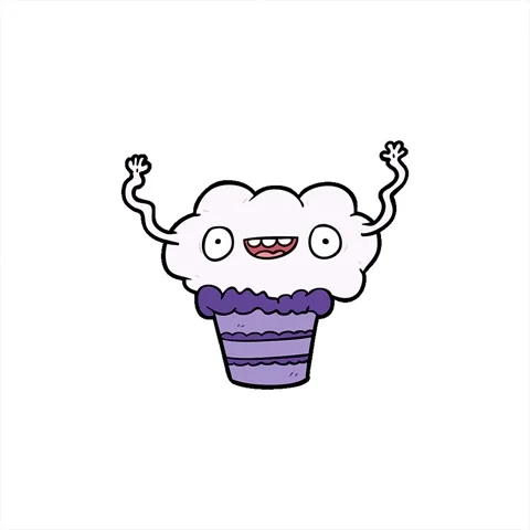 A simple looping animated funny cartoon cupcake Stock Footage 312966999