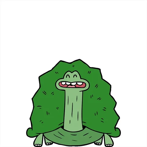 A simple looping animated funny cartoon turtle Stock Footage 313007300