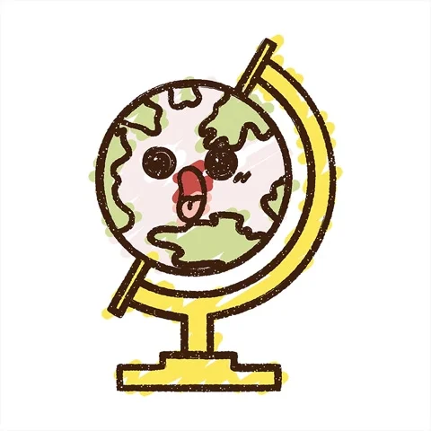 A simple looping animated Globe Chalk Drawing Stock Footage 312962722