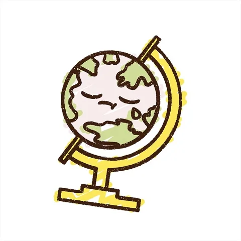 A simple looping animated Globe Map Chalk Drawing Stock Footage 312973884