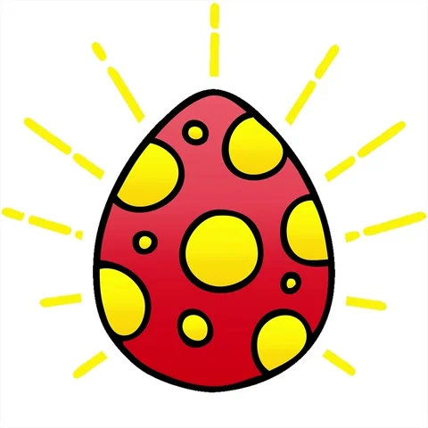 A simple looping animated gradient shaded quirky cartoon easter egg Video stock 312961269