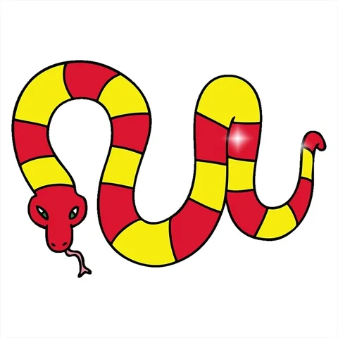 A simple looping animated hand drawn quirky cartoon snake Stock Footage 312952729