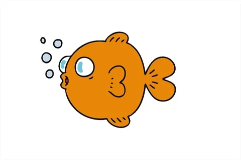 A simple looping animated hand drawn quirky cartoon fish Stock Footage 312964654