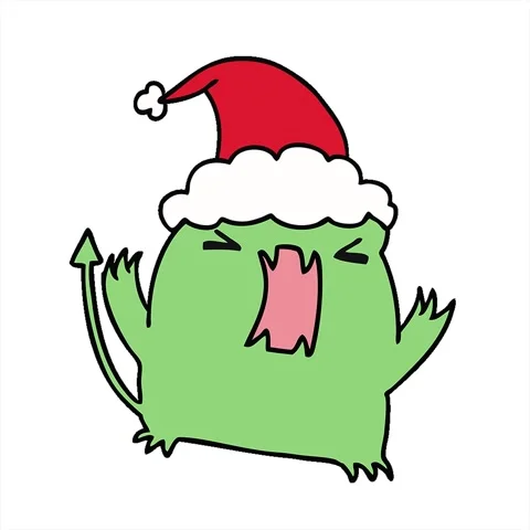 A simple looping animated hand drawn christmas cartoon of kawaii devil Stock Footage 312988922