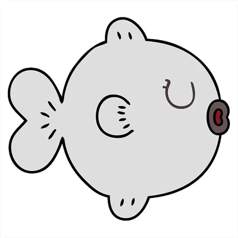 A simple looping animated hand drawn quirky cartoon fish Stock Footage 312994286