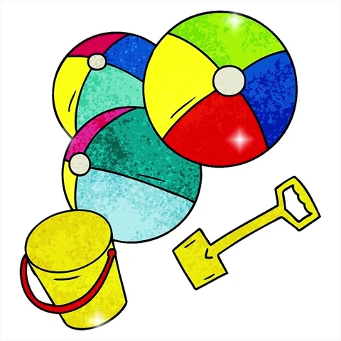 A simple looping animated hand drawn textured cartoon doodle beach balls wi.. Stock Footage 312999517